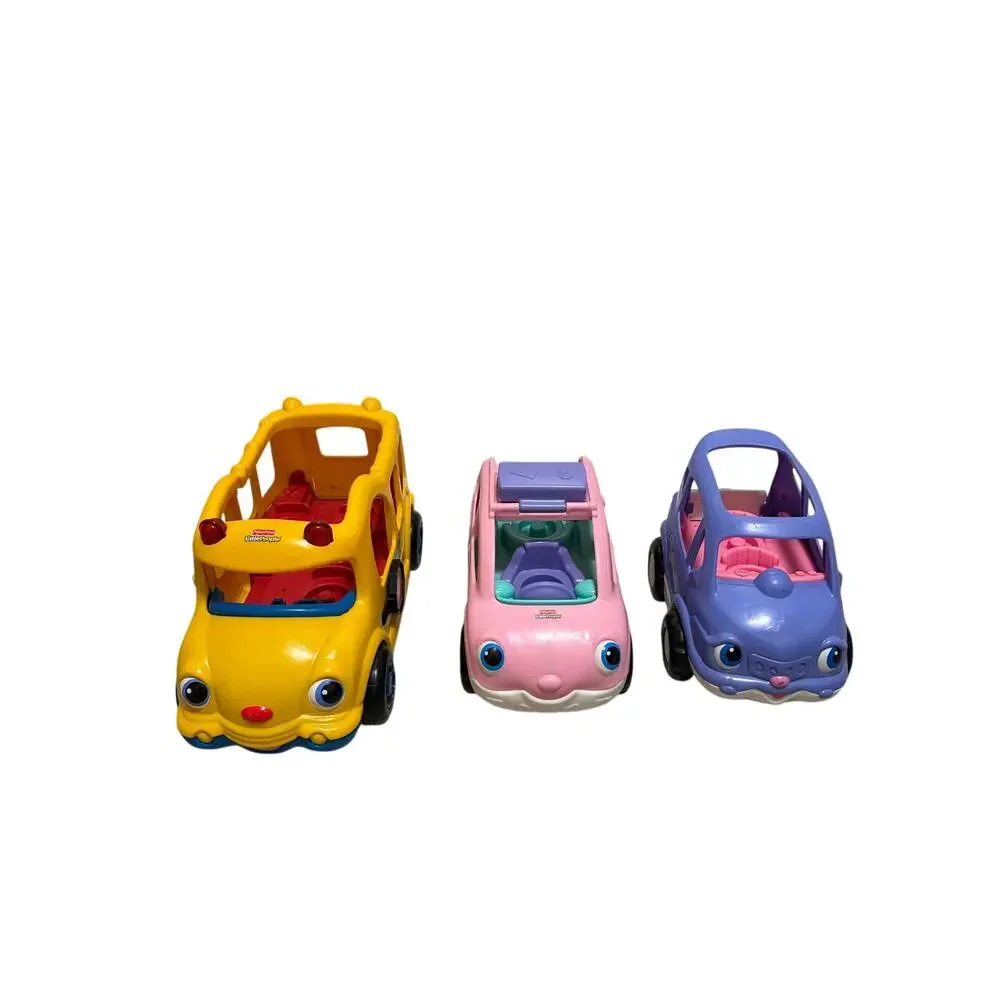 Little People Vintage Cars and School Bus Lot Set
